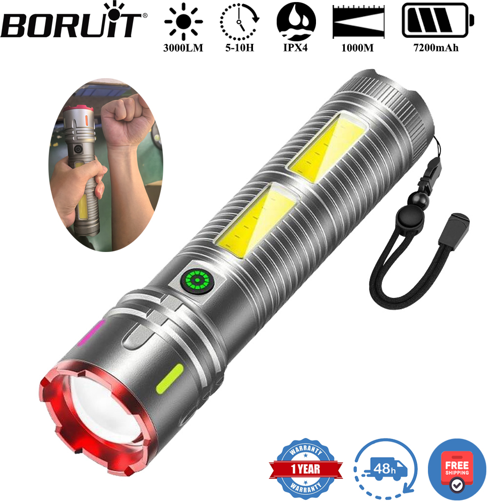 Outdoor Power Meter Bike - BORUiT 3000LM Latarka LED z długim