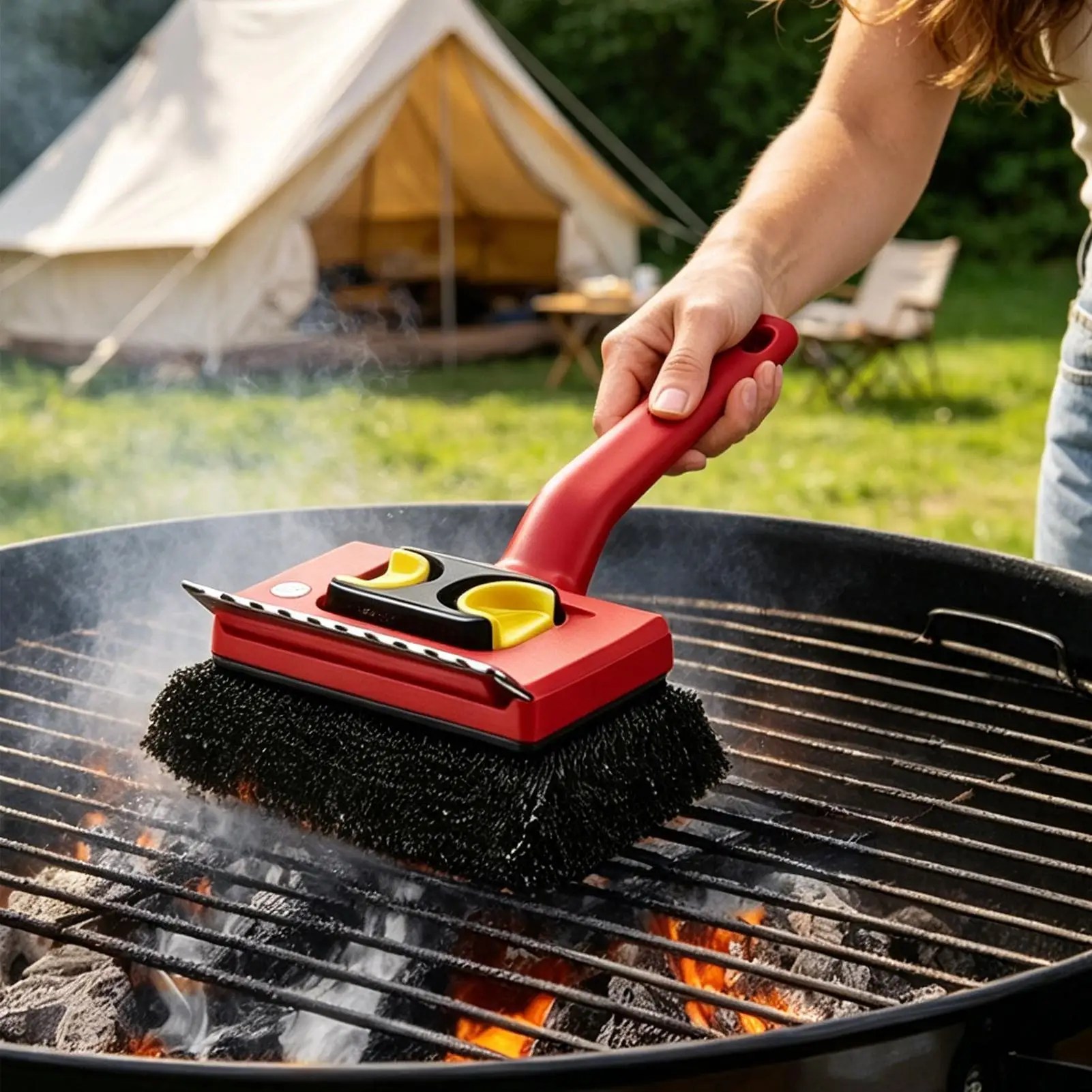 Outdoor Power Grill - Szczotka do grillowania z długim uchwytem,