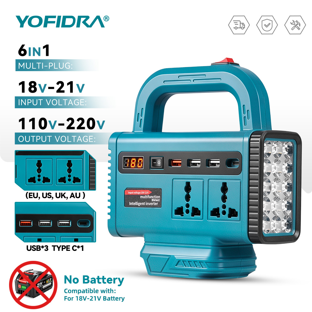 Outdoor Power Inverter - Przetwornica napięcia YOFIDRA 220V, przenośny zasilacz