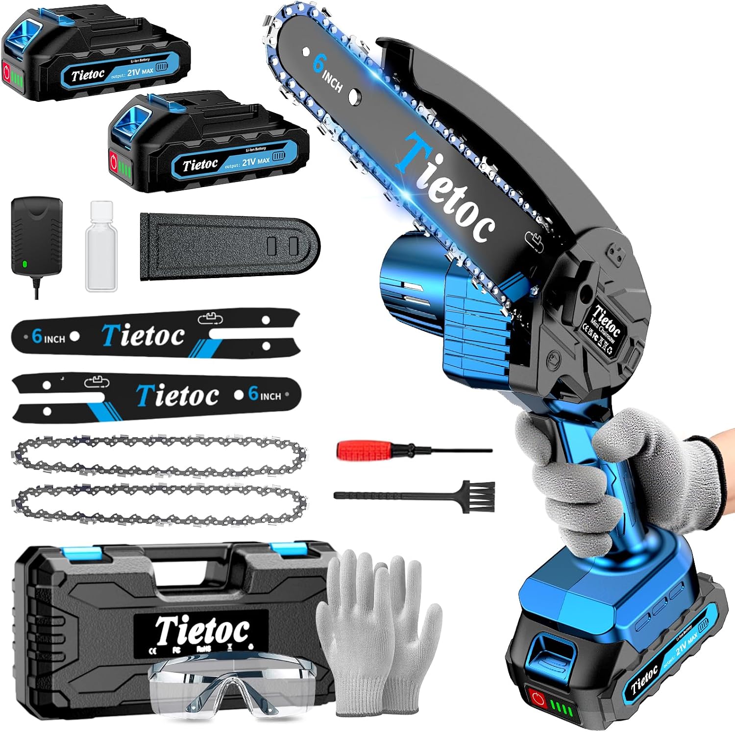 Pole Saw Cordless - Mini pilarka łańcuchowa, 6-calowa pilarka akumulatorowa,