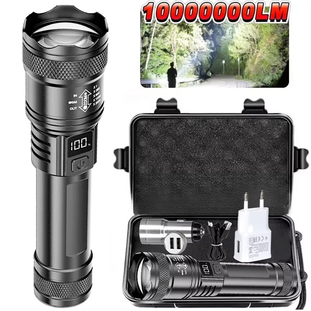 Outdoor Power Supply - Akumulatorowa latarka LED z zoomem, wyświetlaczem