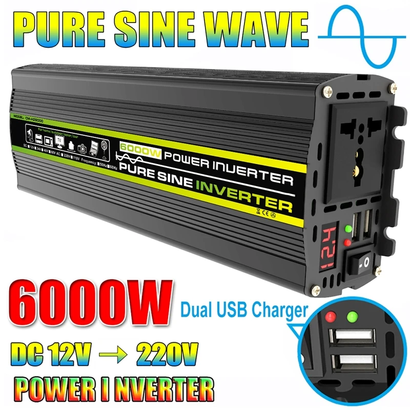 Outdoor Power Inverter - 6000W DC12/24V do AC 220V czysta