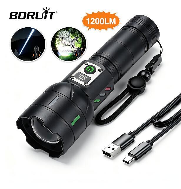 Outdoor Power Meter Bike - BORUiT A15 Latarka z cyfrowym wyświetlaczem