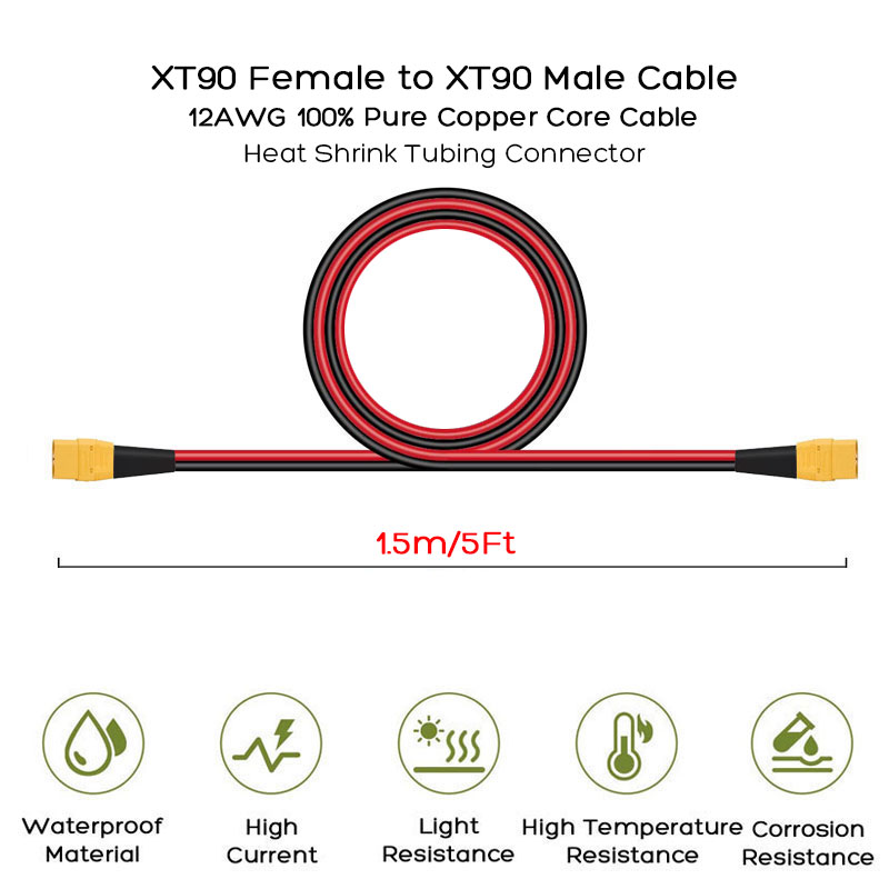 Kabel XT90 męski na XT90 żeńsk – Outdoor Power Station recenzja i cena
