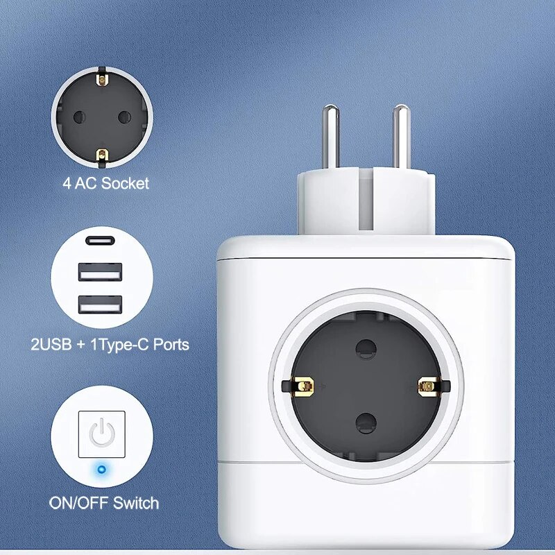 MASSFA 4 gniazdka sieciowe Eu  – Outdoor Usb Power Strip recenzja i cena