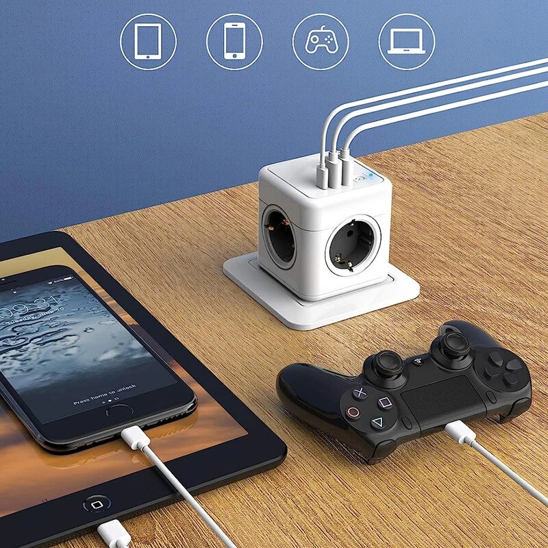 MASSFA 4 gniazdka sieciowe Eu  – Outdoor Usb Power Strip recenzja i cena