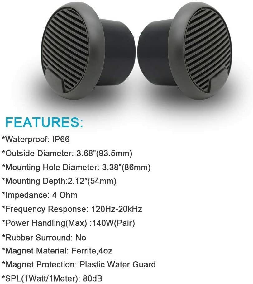 Herdio 2PCS 3'' Bluetooth Głoś – Outdoor Power For Hot Tub recenzja i cena