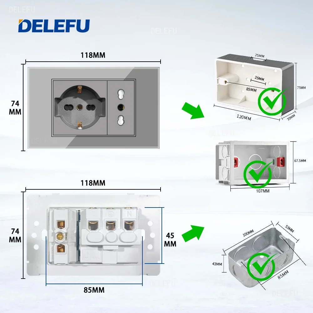 DELEFU Szare Szkło Hartowane W – Outdoor Usb Power Strip recenzja i cena