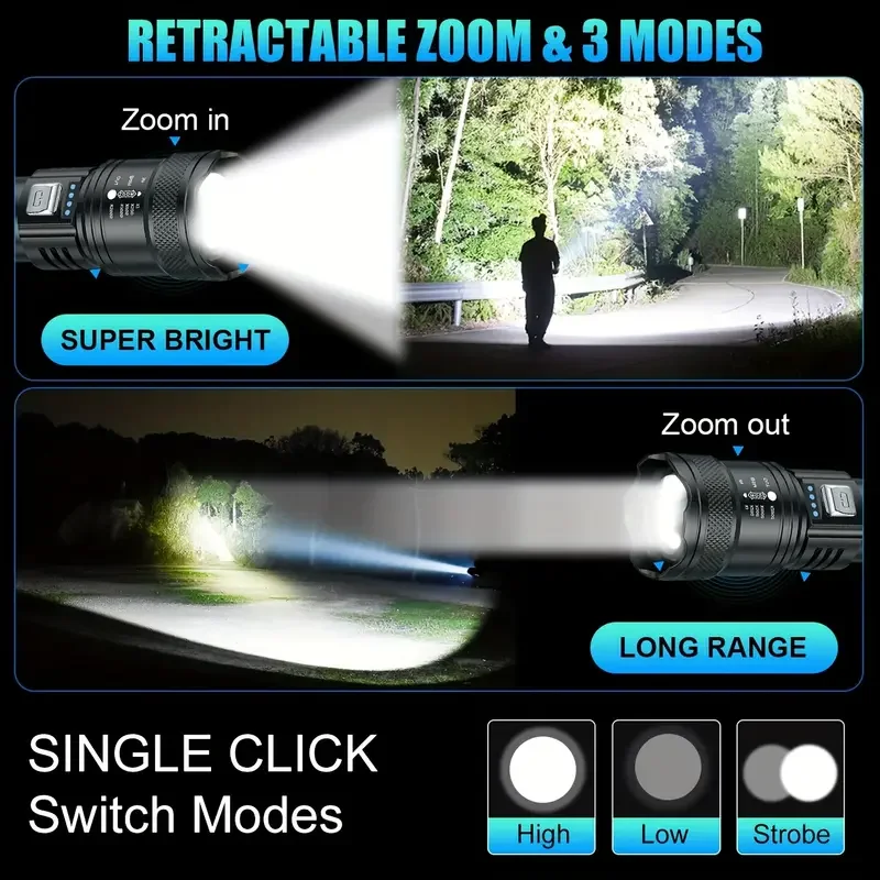 Latarka taktyczna LED 2000LM,  – Outdoor Power Supply recenzja i cena