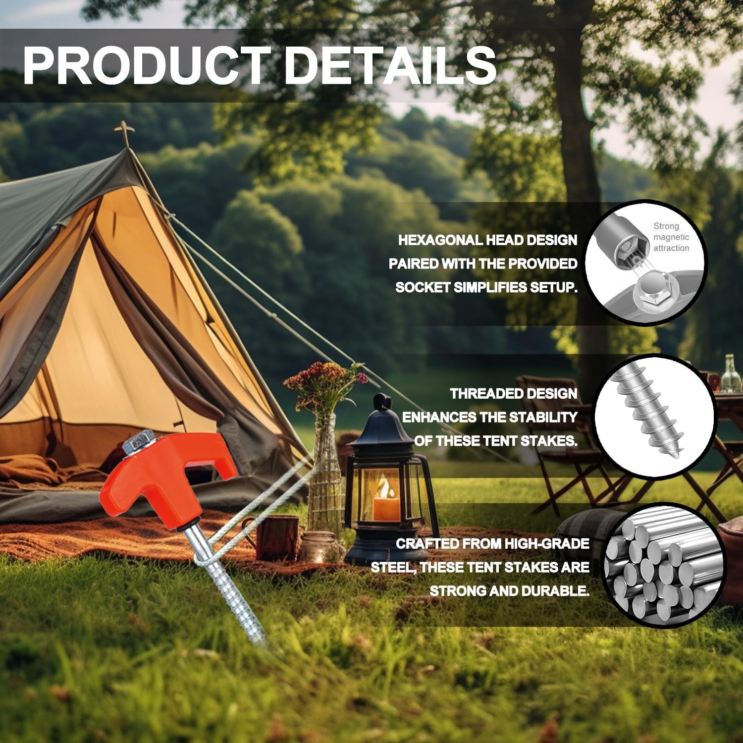 5/10 szt. Wkręcane szpilki do  – Outdoor Power Stake recenzja i cena